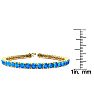 11 1/2 Carat Blue Topaz Tennis Bracelet In 14 Karat Yellow Gold, 7 Inches Image-4