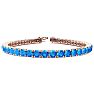 10 3/4 Carat Blue Topaz Tennis Bracelet In 14 Karat Rose Gold, 6 1/2 Inches Image-1