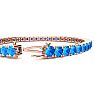 10 3/4 Carat Blue Topaz Tennis Bracelet In 14 Karat Rose Gold, 6 1/2 Inches Image-3