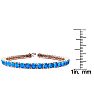 10 3/4 Carat Blue Topaz Tennis Bracelet In 14 Karat Rose Gold, 6 1/2 Inches Image-4