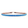 5 1/4 Carat Blue Topaz Tennis Bracelet In 14 Karat Rose Gold, 7 Inches Image-1