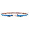 5 1/4 Carat Blue Topaz Tennis Bracelet In 14 Karat Rose Gold, 7 Inches Image-2