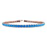 6 1/3 Carat Blue Topaz Tennis Bracelet In 14 Karat Rose Gold, 8 1/2 Inches Image-1