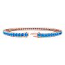 6 1/3 Carat Blue Topaz Tennis Bracelet In 14 Karat Rose Gold, 8 1/2 Inches Image-2