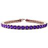 9 3/4 Carat Amethyst Tennis Bracelet In 14 Karat Rose Gold, 7 1/2 Inches Image-1