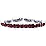 Garnet Bracelet: Garnet Jewelry: 4 1/2 Carat Garnet Tennis Bracelet In 14 Karat White Gold, 7 Inches Image-1