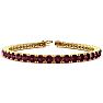 Garnet Bracelet: Garnet Jewelry: 4 1/2 Carat Garnet Tennis Bracelet In 14 Karat Yellow Gold, 7 Inches Image-1