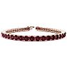 Garnet Bracelet: Garnet Jewelry: 4 Carat Garnet Tennis Bracelet In 14 Karat Rose Gold, 6 Inches Image-1