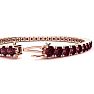 Garnet Bracelet: Garnet Jewelry: 4 Carat Garnet Tennis Bracelet In 14 Karat Rose Gold, 6 Inches Image-3