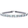 Aquamarine Bracelet: Aquamarine Jewelry: 9 1/2 Carat Aquamarine and Diamond Tennis Bracelet In 14 Karat White Gold, 8 Inches Image-1