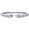 Aquamarine Bracelet: Aquamarine Jewelry: 9 1/2 Carat Aquamarine and Diamond Tennis Bracelet In 14 Karat White Gold, 8 Inches Image-2
