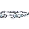 Aquamarine Bracelet: Aquamarine Jewelry: 9 1/2 Carat Aquamarine and Diamond Tennis Bracelet In 14 Karat White Gold, 8 Inches Image-3
