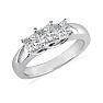 1 1/2ct Princess Three Diamond Ring in 14k White Gold. Closeout Image-2