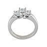 1 1/2ct Princess Three Diamond Ring in 14k White Gold. Closeout Image-3