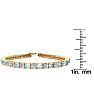 Aquamarine Bracelet: Aquamarine Jewelry: 8 1/4 Carat Aquamarine and Diamond Tennis Bracelet In 14 Karat Yellow Gold, 7 Inches Image-4