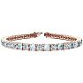 Aquamarine Bracelet: Aquamarine Jewelry: 8 1/4 Carat Aquamarine and Diamond Tennis Bracelet In 14 Karat Rose Gold, 7 Inches Image-1