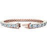 Aquamarine Bracelet: Aquamarine Jewelry: 8 1/4 Carat Aquamarine and Diamond Tennis Bracelet In 14 Karat Rose Gold, 7 Inches Image-2