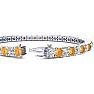 7 3/4 Carat Citrine and Diamond Tennis Bracelet In 14 Karat White Gold, 6 Inches Image-3