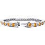 9 3/4 Carat Citrine and Diamond Tennis Bracelet In 14 Karat White Gold, 7 1/2 Inches Image-2