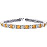 11 3/4 Carat Citrine and Diamond Tennis Bracelet In 14 Karat White Gold, 9 Inches Image-1