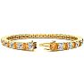 10 1/2 Carat Citrine and Diamond Tennis Bracelet In 14 Karat Yellow Gold, 8 Inches Image-2
