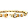 10 1/2 Carat Citrine and Diamond Tennis Bracelet In 14 Karat Yellow Gold, 8 Inches Image-3