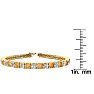 10 1/2 Carat Citrine and Diamond Tennis Bracelet In 14 Karat Yellow Gold, 8 Inches Image-4