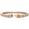 11 3/4 Carat Citrine and Diamond Tennis Bracelet In 14 Karat Rose Gold, 9 Inches Image-2