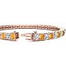 11 3/4 Carat Citrine and Diamond Tennis Bracelet In 14 Karat Rose Gold, 9 Inches Image-3