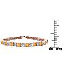 11 3/4 Carat Citrine and Diamond Tennis Bracelet In 14 Karat Rose Gold, 9 Inches Image-4