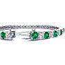 12 Carat Emerald and Diamond Tennis Bracelet In 14 Karat White Gold, 8 Inches Image-3