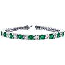 13 1/4 Carat Emerald and Diamond Tennis Bracelet In 14 Karat White Gold, 9 Inches Image-1