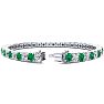 13 1/4 Carat Emerald and Diamond Tennis Bracelet In 14 Karat White Gold, 9 Inches Image-2