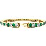 11 Carat Emerald and Diamond Tennis Bracelet In 14 Karat Yellow Gold, 7 1/2 Inches Image-2