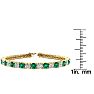 11 Carat Emerald and Diamond Tennis Bracelet In 14 Karat Yellow Gold, 7 1/2 Inches Image-4