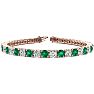 10 1/3 Carat Emerald and Diamond Tennis Bracelet In 14 Karat Rose Gold, 7 Inches Image-1