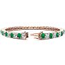 10 1/3 Carat Emerald and Diamond Tennis Bracelet In 14 Karat Rose Gold, 7 Inches Image-2