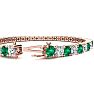 10 1/3 Carat Emerald and Diamond Tennis Bracelet In 14 Karat Rose Gold, 7 Inches Image-3