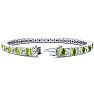 7 3/4 Carat Peridot and Diamond Tennis Bracelet In 14 Karat White Gold, 6 Inches Image-2