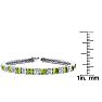 7 3/4 Carat Peridot and Diamond Tennis Bracelet In 14 Karat White Gold, 6 Inches Image-4