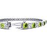 11 1/5 Carat Peridot and Diamond Tennis Bracelet In 14 Karat White Gold, 8 1/2 Inches Image-3