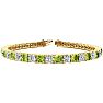 8 1/2 Carat Peridot and Diamond Tennis Bracelet In 14 Karat Yellow Gold, 6 1/2 Inches Image-1