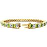 8 1/2 Carat Peridot and Diamond Tennis Bracelet In 14 Karat Yellow Gold, 6 1/2 Inches Image-2