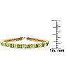 8 1/2 Carat Peridot and Diamond Tennis Bracelet In 14 Karat Yellow Gold, 6 1/2 Inches Image-4