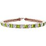 11 3/4 Carat Peridot and Diamond Tennis Bracelet In 14 Karat Rose Gold, 9 Inches Image-1