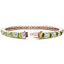 11 3/4 Carat Peridot and Diamond Tennis Bracelet In 14 Karat Rose Gold, 9 Inches Image-2
