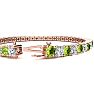 11 3/4 Carat Peridot and Diamond Tennis Bracelet In 14 Karat Rose Gold, 9 Inches Image-3