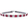 Ruby Bracelet; Ruby Tennis Bracelet; 9 Carat Ruby and Diamond Tennis Bracelet In 14 Karat White Gold Image-1