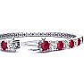 Ruby Bracelet; Ruby Tennis Bracelet; 9 Carat Ruby and Diamond Tennis Bracelet In 14 Karat White Gold Image-3