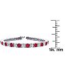 Ruby Bracelet; Ruby Tennis Bracelet; 9 Carat Ruby and Diamond Tennis Bracelet In 14 Karat White Gold Image-4
